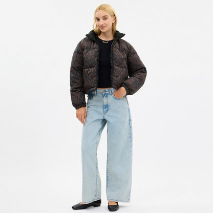 Coach Leopard Print Reversible Puffer Jacket In Recycled Polyamide Leopard