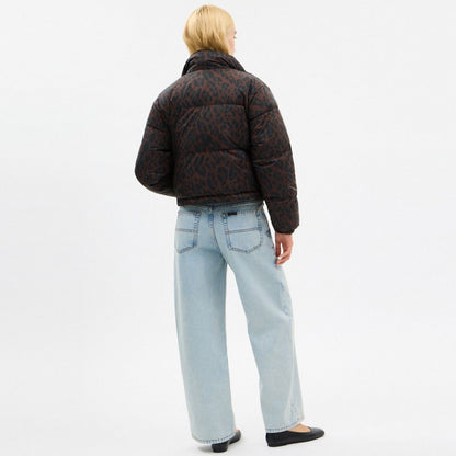 Coach Leopard Print Reversible Puffer Jacket In Recycled Polyamide Leopard