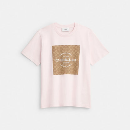 Coach Signature Square T Shirt Light Pink