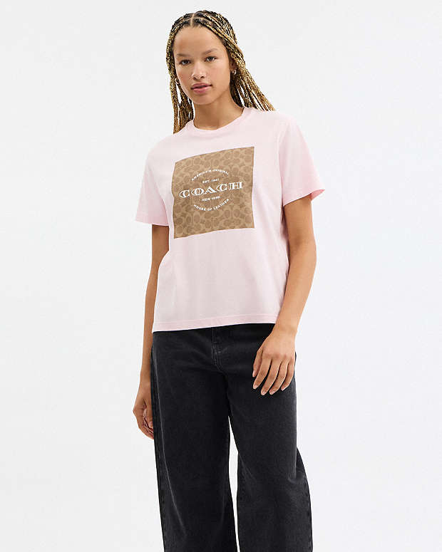 Signature Square T Shirt Light Pink Light Pink