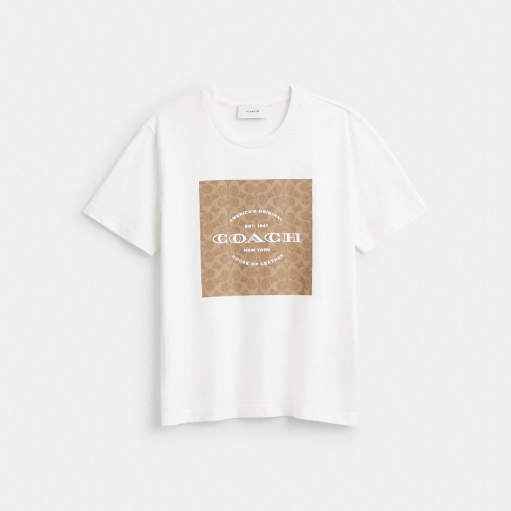 Coach Signature Square T Shirt White