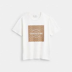 Coach Signature Square T Shirt White