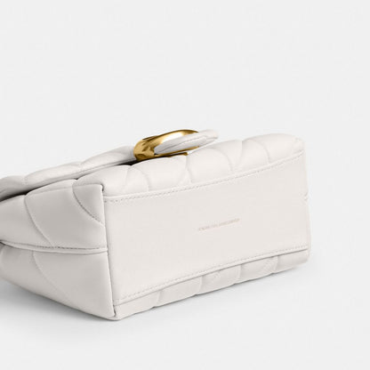 Coach Tabby Top Handle Bag With Quilting Brass Chalk