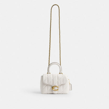 Coach Tabby Top Handle Bag With Quilting Brass Chalk