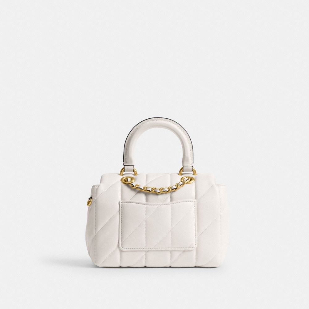 Coach Tabby Top Handle Bag With Quilting Brass Chalk