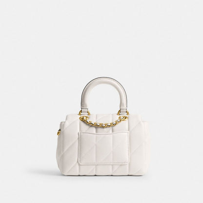 Coach Tabby Top Handle Bag With Quilting Brass Chalk