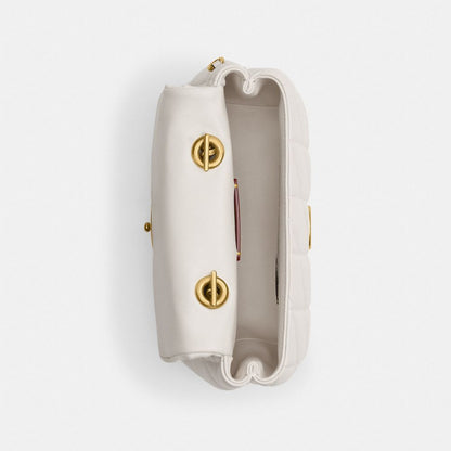 Coach Tabby Top Handle Bag With Quilting Brass Chalk