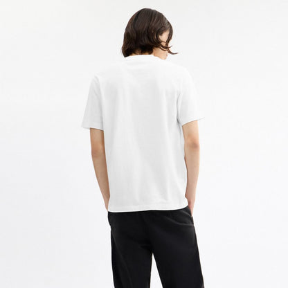 Coach Signature Square T Shirt In Organic Cotton White
