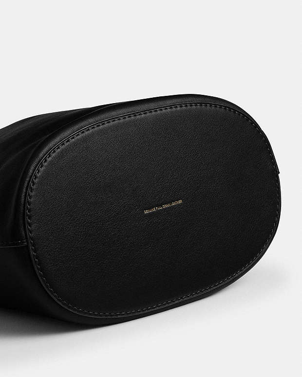 Bleecker Bucket Bag Natural Grain Leather-Brass-Black Natural Grain Leather-Brass-Black