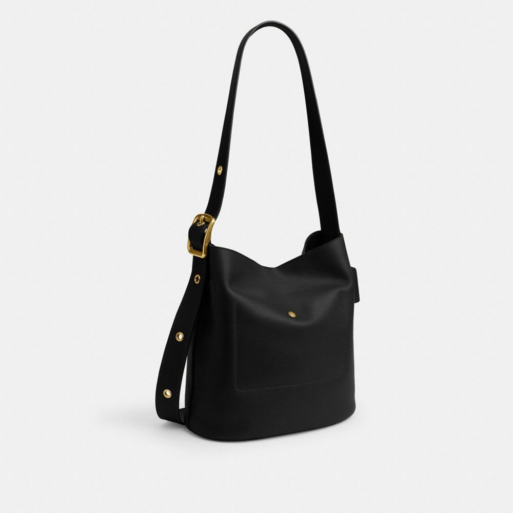 Coach Bleecker Bucket Bag Brass Black