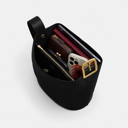 Coach Bleecker Bucket Bag Brass Black