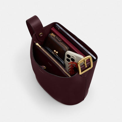 Coach Bleecker Bucket Bag Brass Merlot