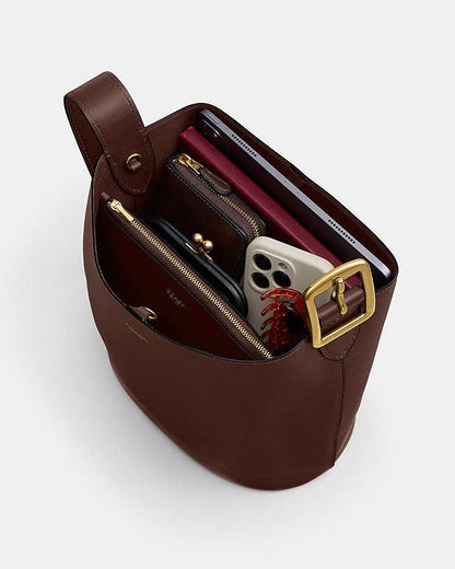 Bleecker Bucket Bag Natural Grain Leather-Brass-Maple Natural Grain Leather-Brass-Maple