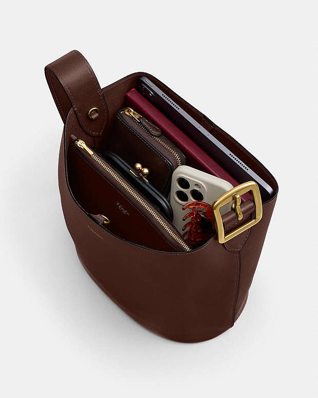 Bleecker Bucket Bag Natural Grain Leather-Brass-Maple Natural Grain Leather-Brass-Maple