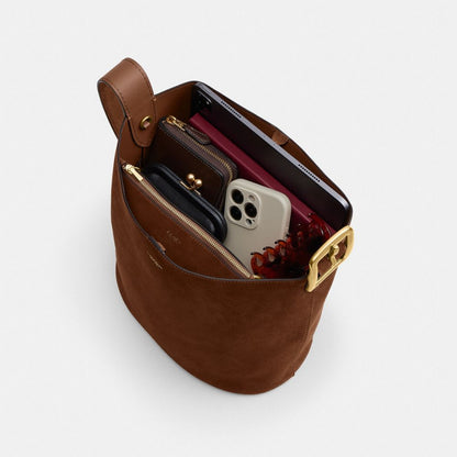 Coach Bleecker Bucket Bag Brass Warm Brown