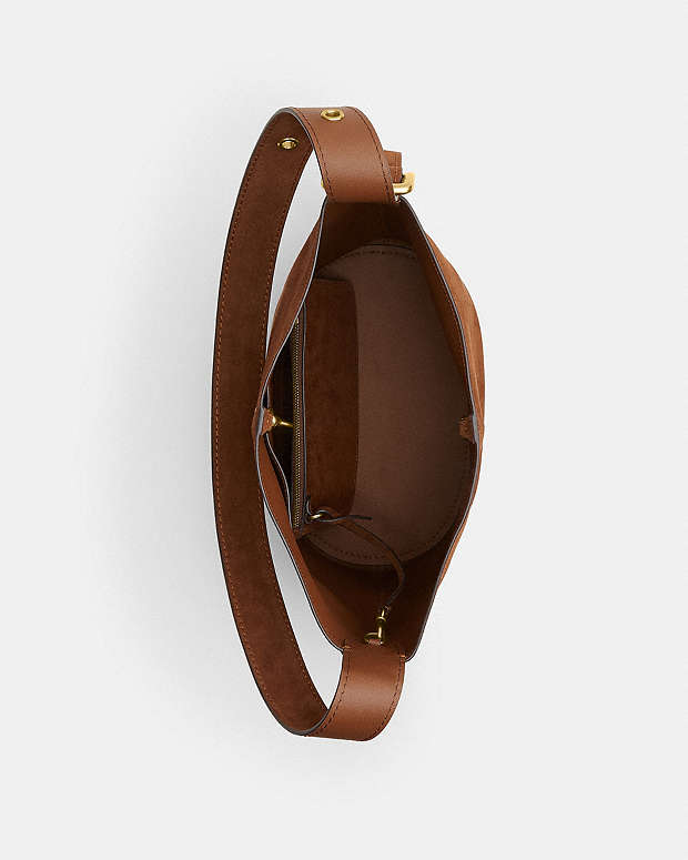 Bleecker Bucket Bag Suede-Brass-Warm Brown Suede-Brass-Warm Brown