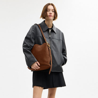 Coach Bleecker Bucket Bag Brass Warm Brown