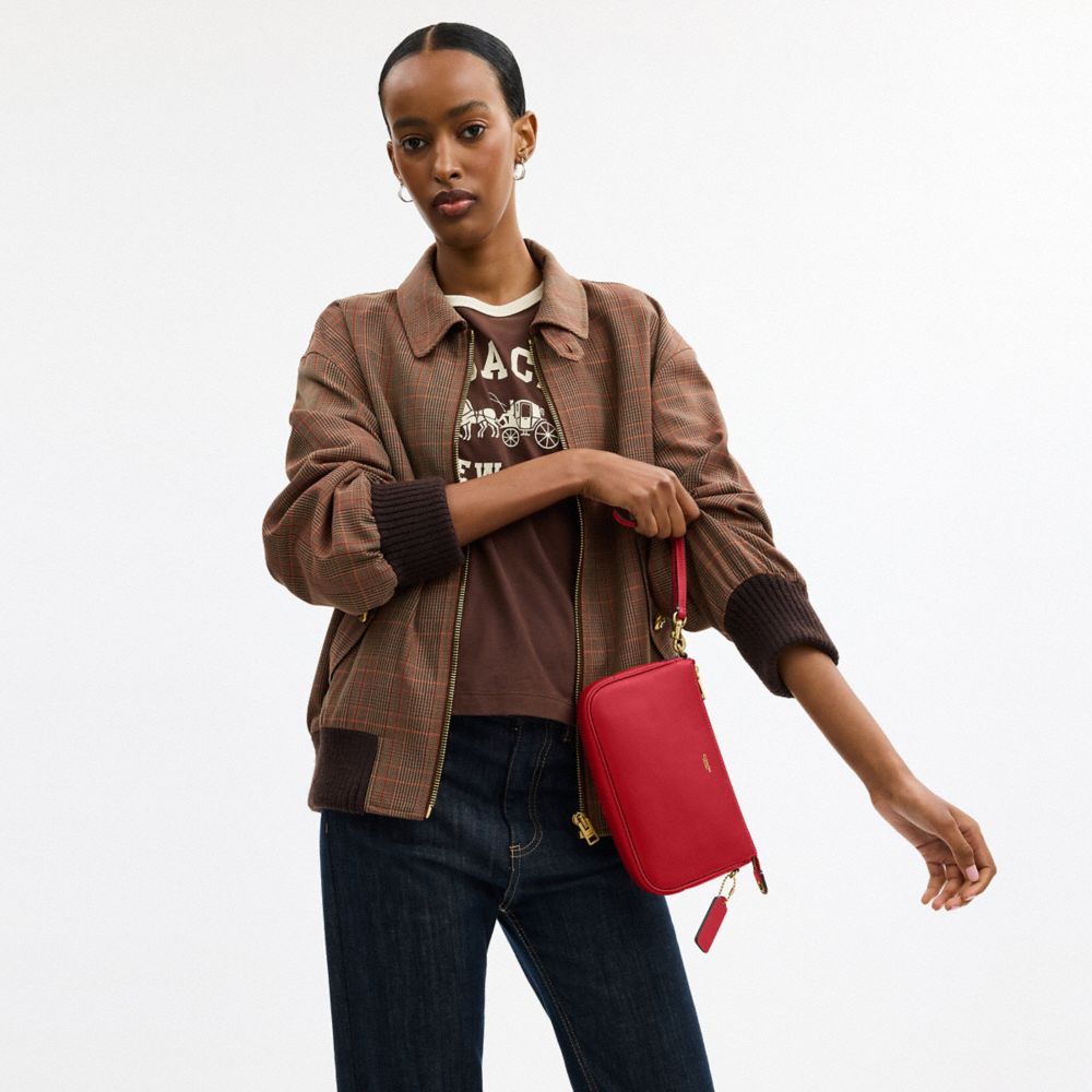 Coach Plaza Bag Brass/Scarlet