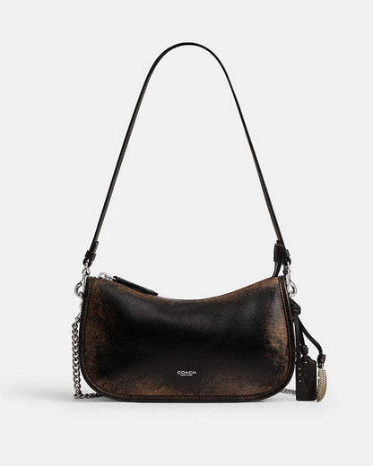 Waverly Bag In Loved Leather Loved Leather-Silver-Black Brown Loved Leather-Silver-Black Brown