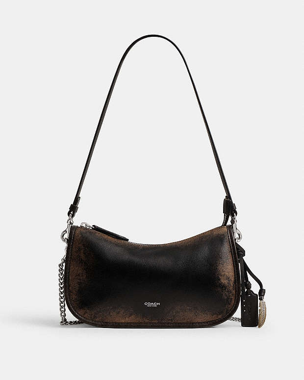 Waverly Bag In Loved Leather Loved Leather-Silver-Black Brown Loved Leather-Silver-Black Brown