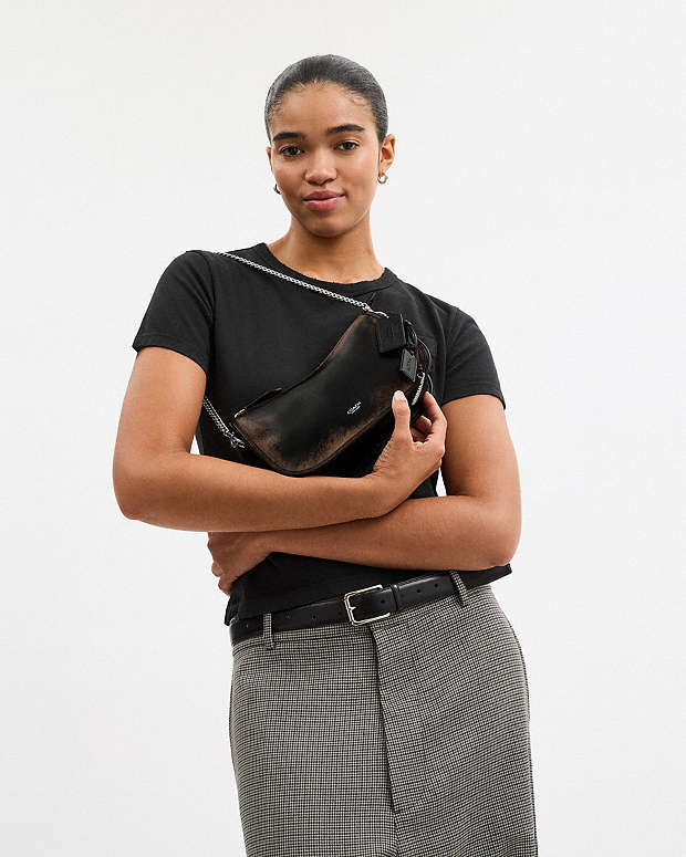Waverly Bag In Loved Leather Loved Leather-Silver-Black Brown Loved Leather-Silver-Black Brown