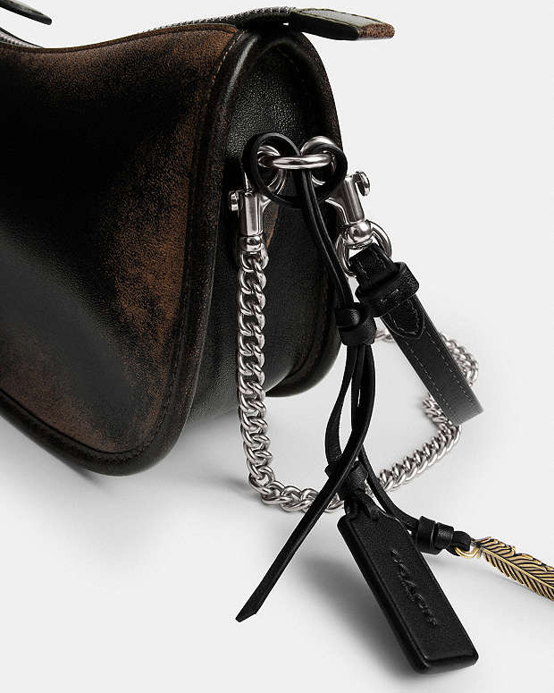 Waverly Bag In Loved Leather Loved Leather-Silver-Black Brown Loved Leather-Silver-Black Brown