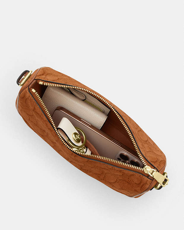 Kailey Shoulder Bag In Signature Suede Suede-Im-Caramel Suede-Im-Caramel