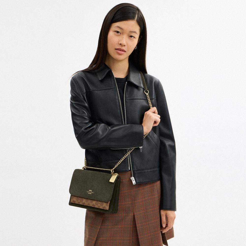 Coach Klare Crossbody Bag In Signature Canvas Im Army Green Tan