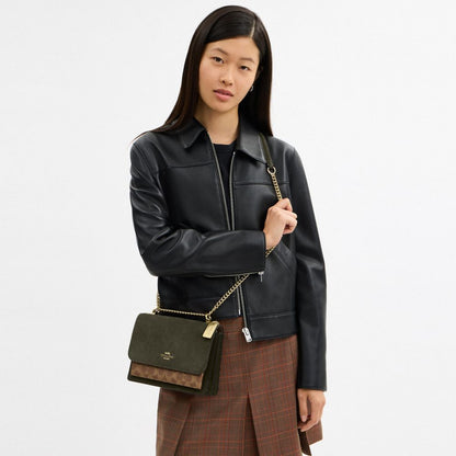 Coach Klare Crossbody Bag In Signature Canvas Im Army Green Tan