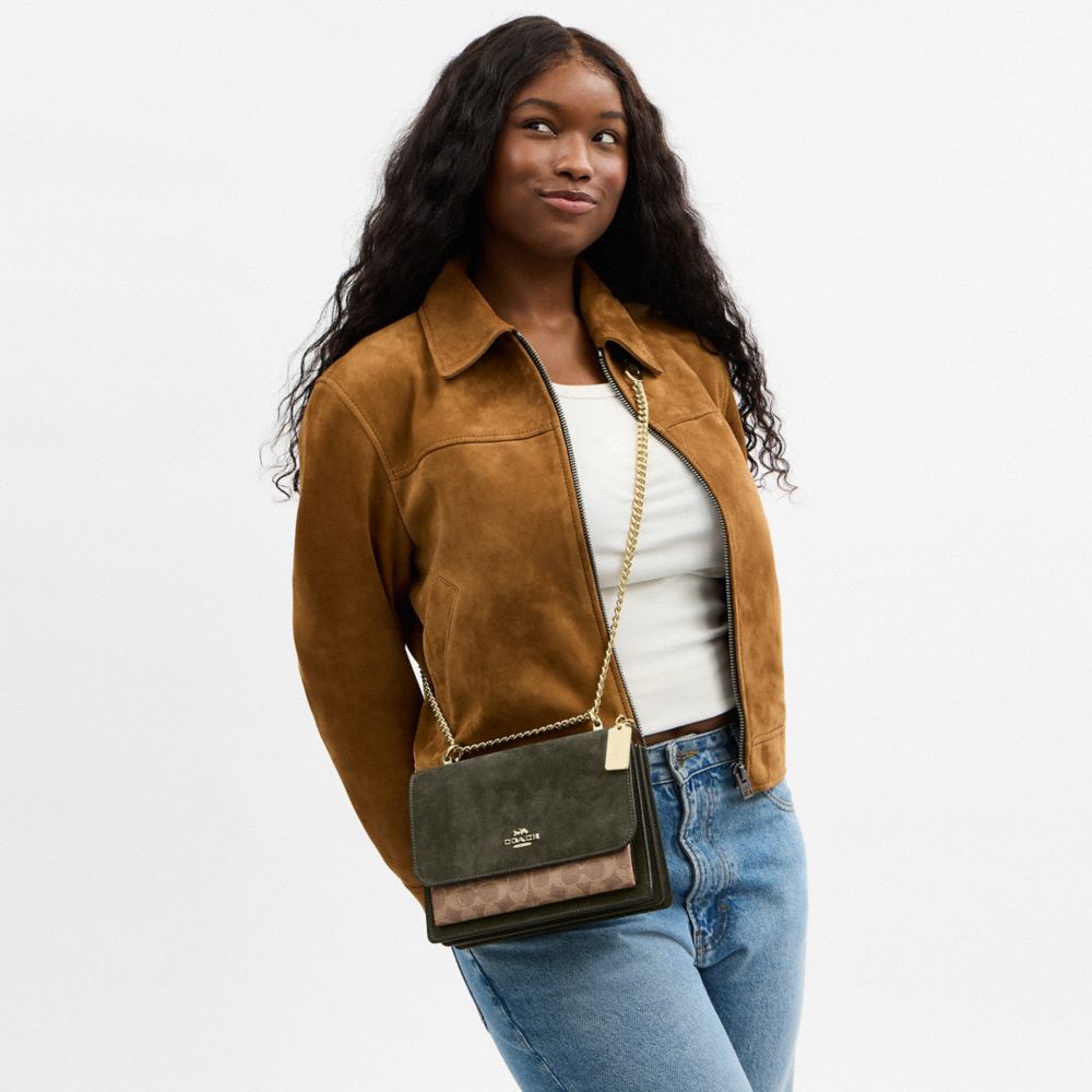 Coach Klare Crossbody Bag In Signature Canvas Im Army Green Tan