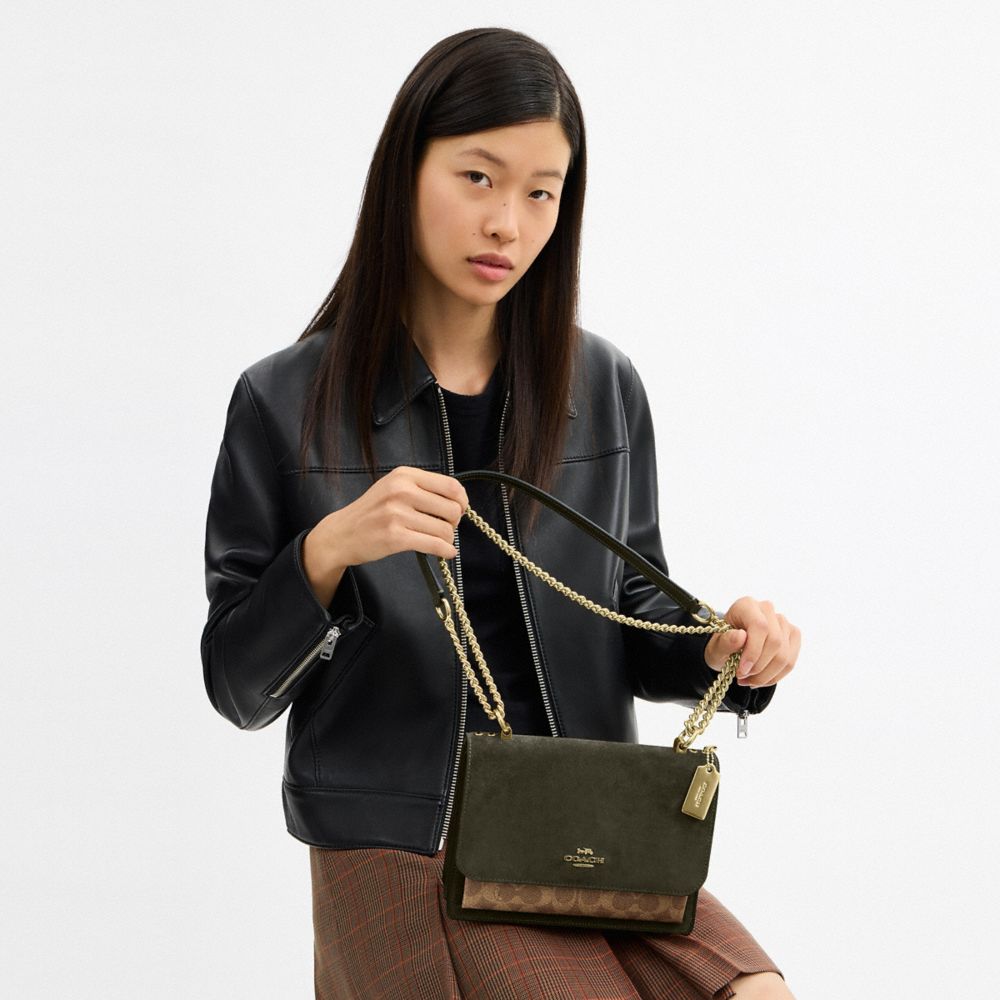 Coach Klare Crossbody Bag In Signature Canvas Im Army Green Tan