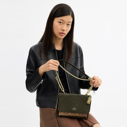 Coach Klare Crossbody Bag In Signature Canvas Im Army Green Tan