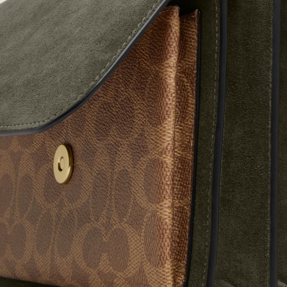 Coach Klare Crossbody Bag In Signature Canvas Im Army Green Tan