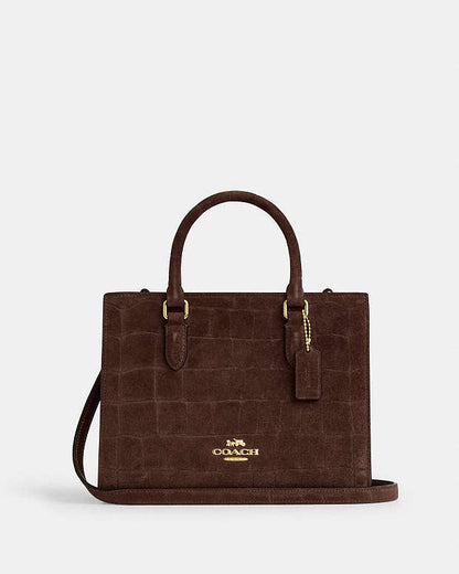 Maggie Small Tote Bag Embossed Crocodile-Gold-Maple Embossed Crocodile-Gold-Maple