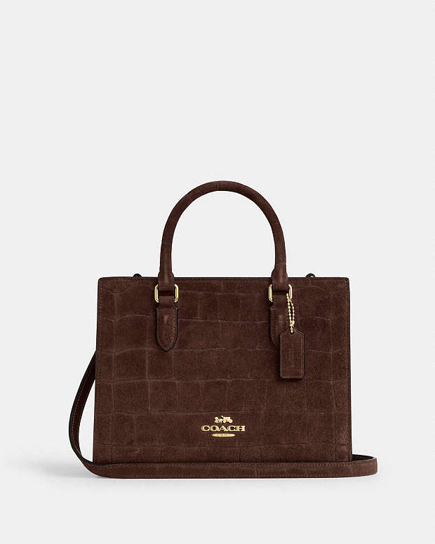 Maggie Small Tote Bag Embossed Crocodile-Gold-Maple Embossed Crocodile-Gold-Maple