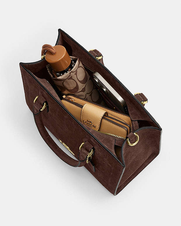 Maggie Small Tote Bag Embossed Crocodile-Gold-Maple Embossed Crocodile-Gold-Maple