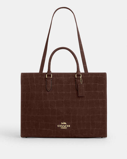 Maggie Tote Bag Embossed Crocodile-Gold-Maple Embossed Crocodile-Gold-Maple