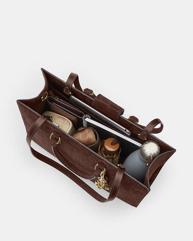 Maggie Tote Bag Embossed Crocodile-Gold-Maple Embossed Crocodile-Gold-Maple