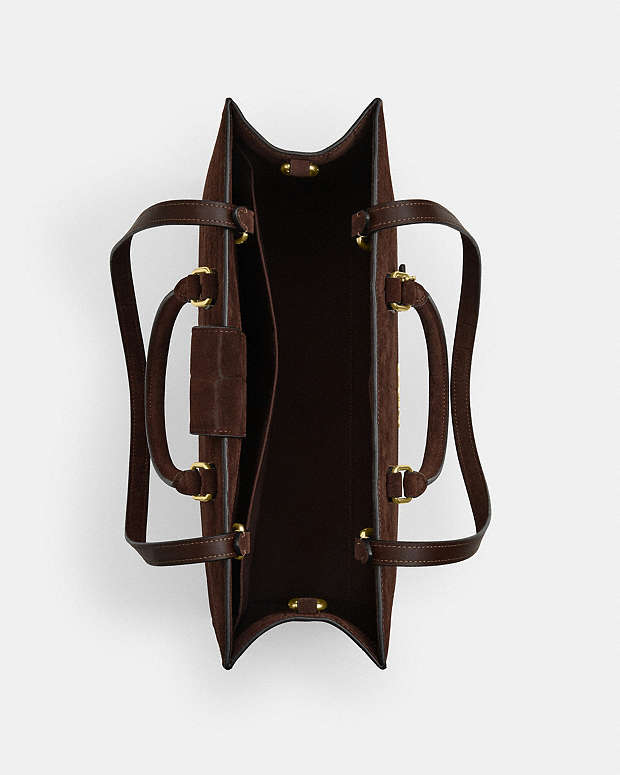 Maggie Tote Bag Embossed Crocodile-Gold-Maple Embossed Crocodile-Gold-Maple