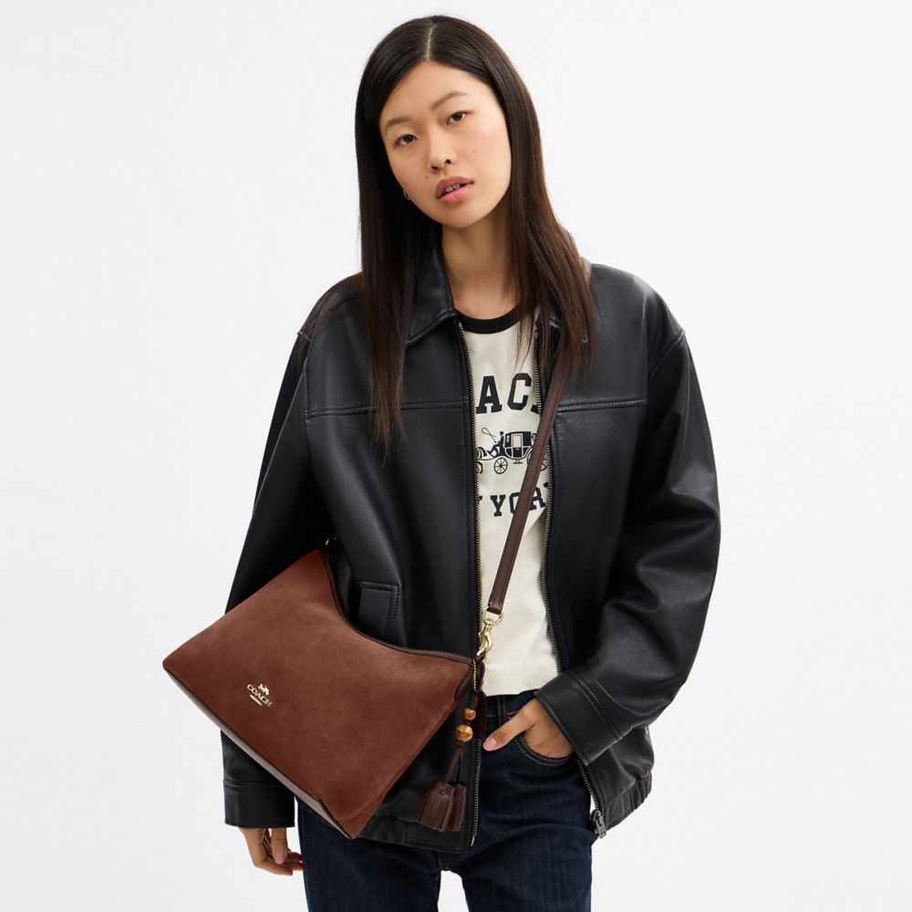 Coach Laurel Shoulder Bag With Tassels Im Vintage Brown Maple