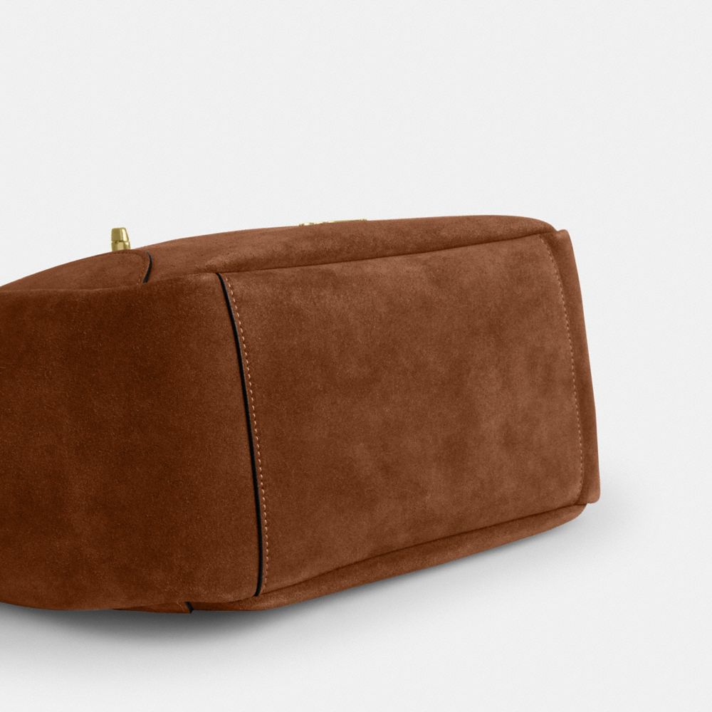 Coach Hadley Turnlock Tote Bag Gold Sienna