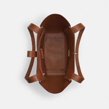 Coach Hadley Turnlock Tote Bag Gold Sienna