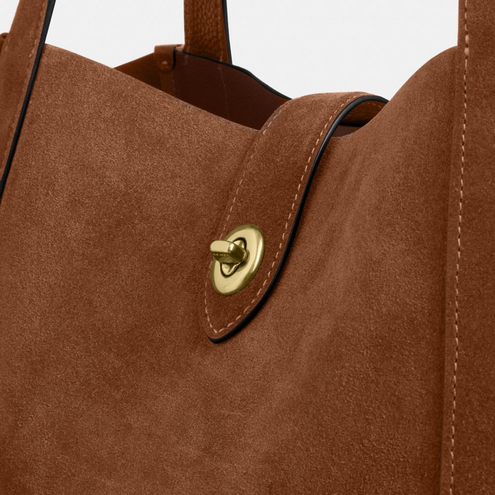 Coach Hadley Turnlock Tote Bag Gold Sienna