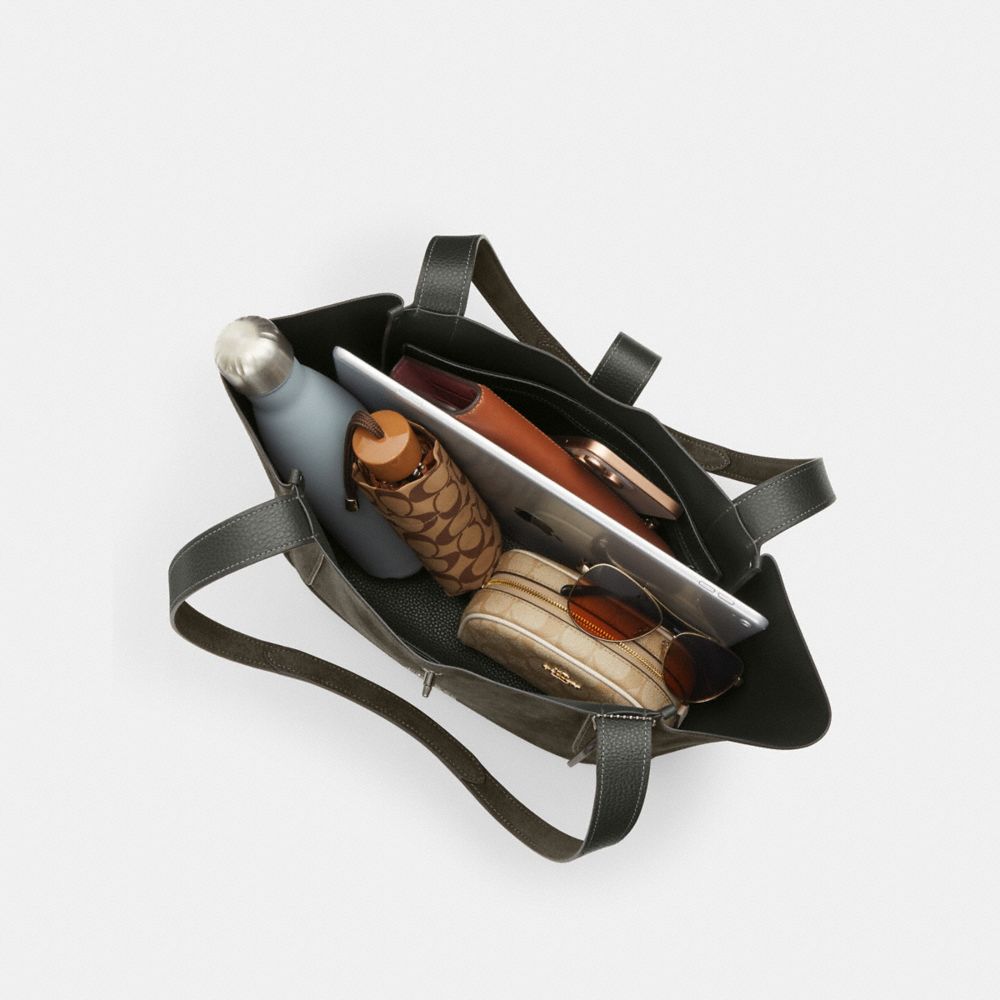 Coach Hadley Turnlock Tote Bag Gunmetal