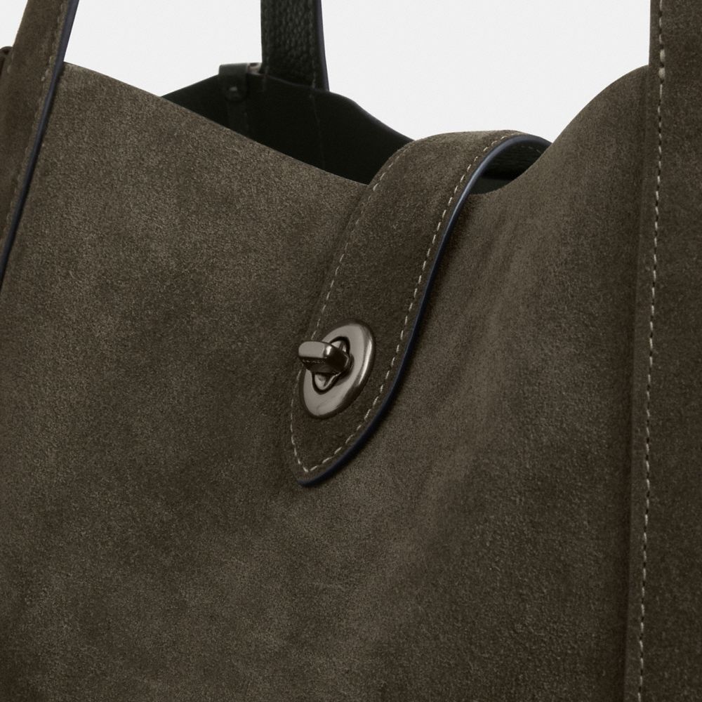 Coach Hadley Turnlock Tote Bag Gunmetal