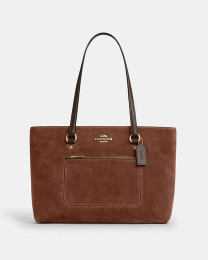 Station Tote Bag Suede-Im-Vintage Brown Suede-Im-Vintage Brown