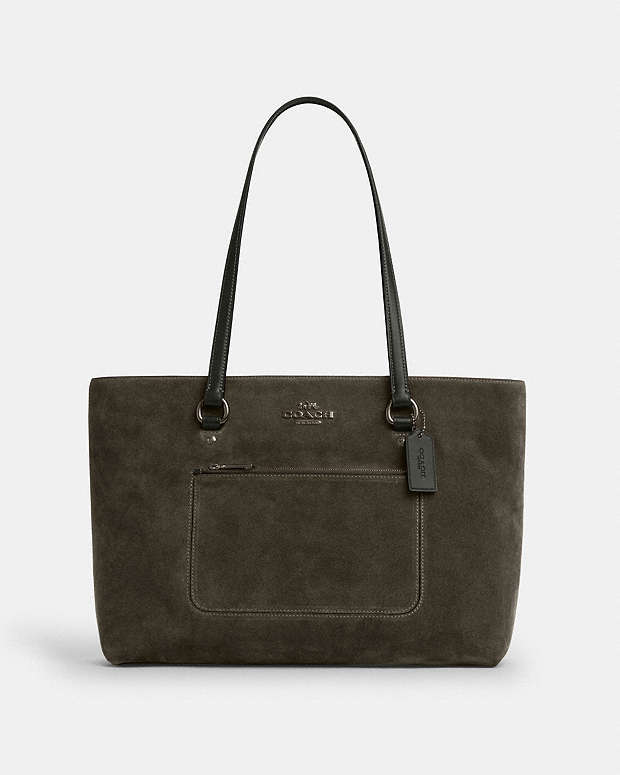 Station Tote Bag Suede-Qb-Army Green Suede-Qb-Army Green
