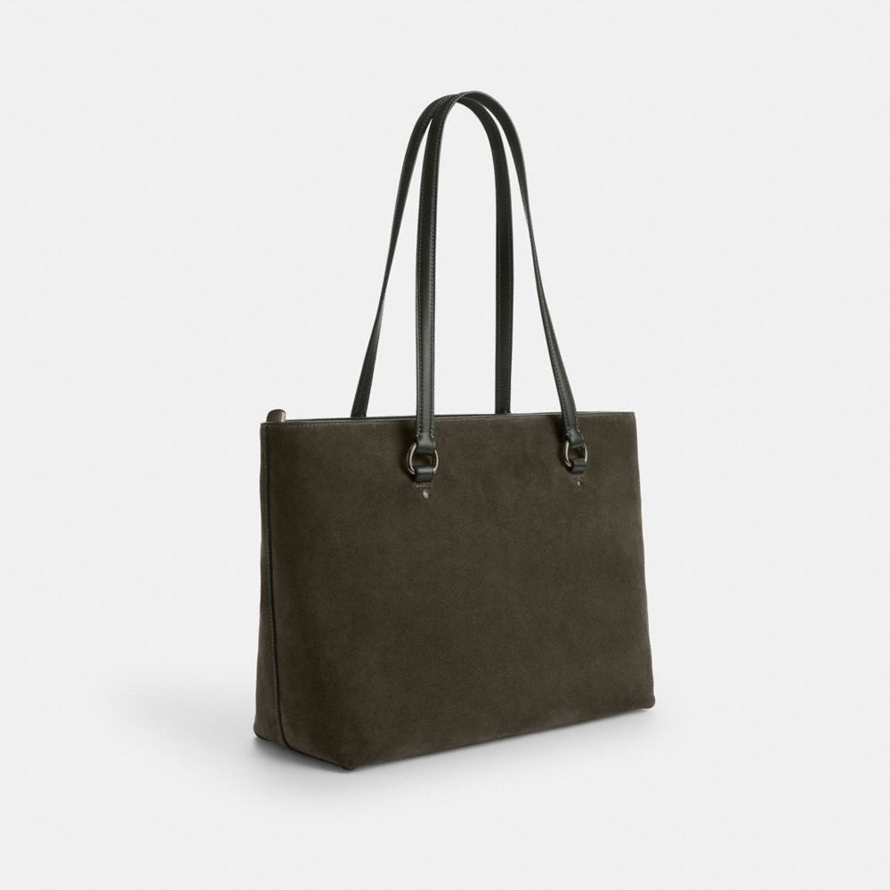 Station Tote Bag Suede-Qb-Army Green Suede-Qb-Army Green