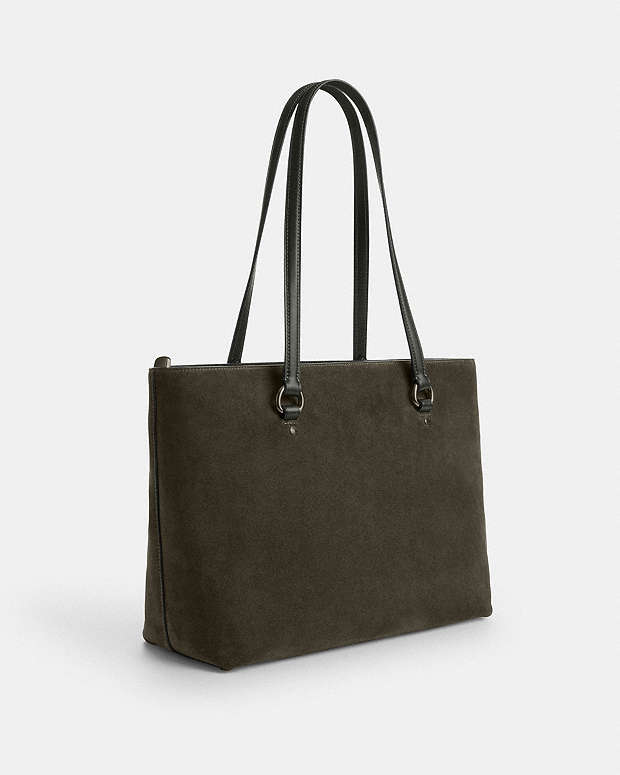 Station Tote Bag Suede-Qb-Army Green Suede-Qb-Army Green
