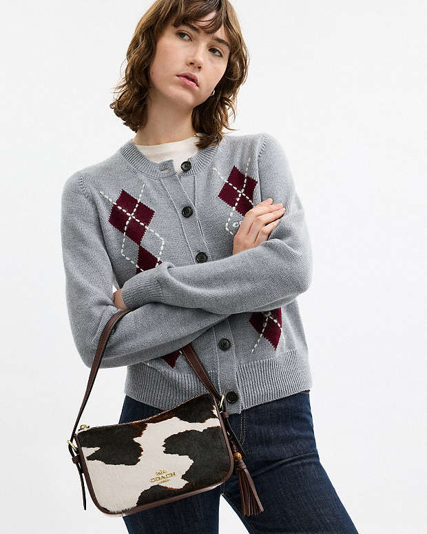 Kailey Shoulder Bag With Cow Print And Tassel Cow Printed Haircalf-Im-Cow Multi Cow Printed Haircalf-Im-Cow Multi